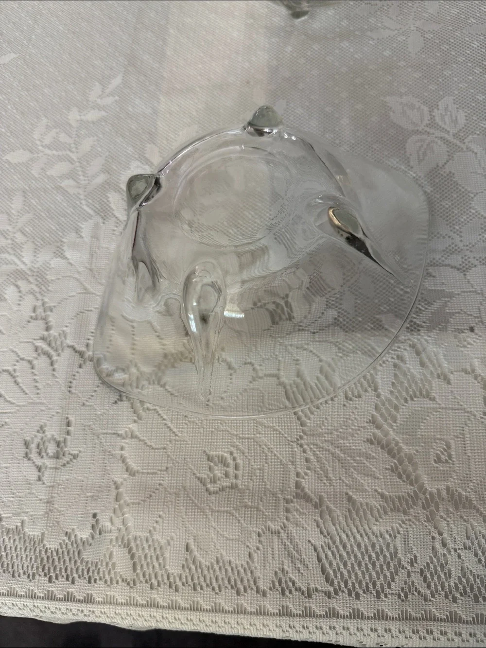 Vintage Anchor Hocking Swedish Modern Clear Glass Bowls Set of 3 Mid-Century